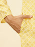 Manyavar Crayola Yellow Floral Buta Patterned Kurta Set