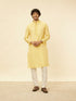 Manyavar Crayola Yellow Floral Buta Patterned Kurta Set