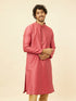 Manyavar Rouge Red Floral Buta Patterned Kurta Set