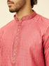 Manyavar Rouge Red Floral Buta Patterned Kurta Set