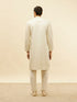 Manyavar Pearl White Jaal Embroidered Sequinned Kurta Set