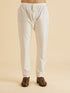Manyavar Enthralling Cream Satin Kurta Pajama