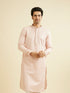 Manyavar Baby Pink Jaal Patterned Kurta Set