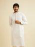 Manyavar Warm White Jaal Patterned Kurta Set