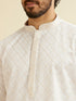 Manyavar Warm White Jaal Patterned Kurta Set