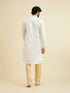 Manyavar Warm White Jaal Patterned Kurta Set