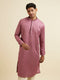 Manyavar Dusty Pink Jaal Patterned Kurta Set