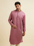 Manyavar Dusty Pink Jaal Patterned Kurta Set