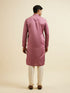 Manyavar Dusty Pink Jaal Patterned Kurta Set