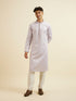 Manyavar Lilac Jaal Patterned Kurta Set