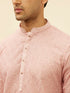 Manyavar Rose Pink Chikankari Sequinned Kurta Set