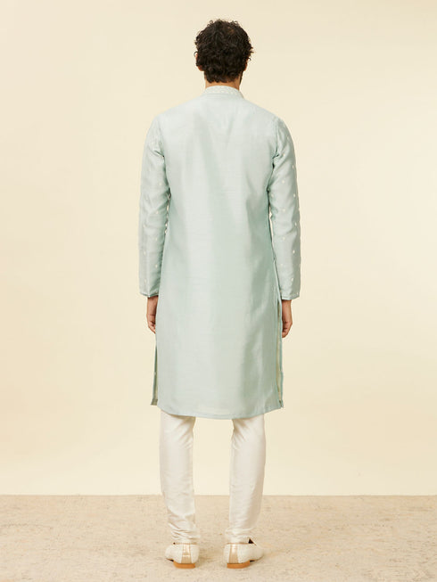 Manyavar Light Blue Buta Patterned Kurta Set