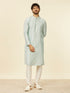 Manyavar Light Blue Buta Patterned Kurta Set