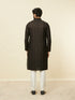 Manyavar Midnight Black Linear Patterned Kurta Set