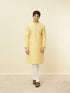 Manyavar Crayola Yellow Diamond Patterned Kurta Set