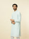 Manyavar Sky Blue Diamond Patterned Kurta Set