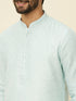 Manyavar Sky Blue Diamond Patterned Kurta Set
