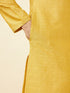 Manyavar Sunrise Yellow Hexagonal Mesh Printed Kurta Set