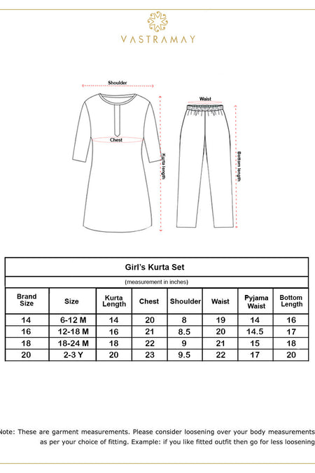 VASTRAMAY SISHU Girls Red Angrakha Style Patola Print Kurta Dhoti Set