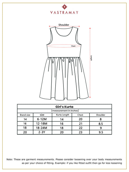 Vastramay Girl's Mustard Dress