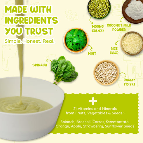 Rorosaur Spinachy Grains Baby Porridge Mix