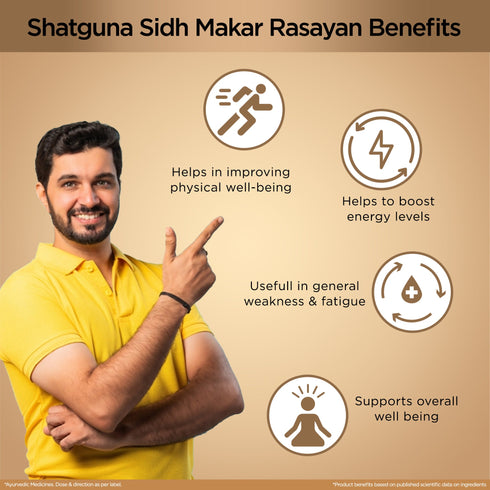Multani Pharmaceuticals Limited Multani Shatguna Sigh Makar Rasayan Tablet helps in vitality & improving blood circulation 50tab