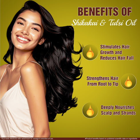 Multani Pharmaceuticals Limited Multani Naturals Shikakai & Tulsi Hair Oil Soothes Scalp For soft &shiny Hair Nurtures Scalp& Hair Helps Fight Dandruff