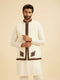 Manyavar Elegant Cream Kurta Jacket Set