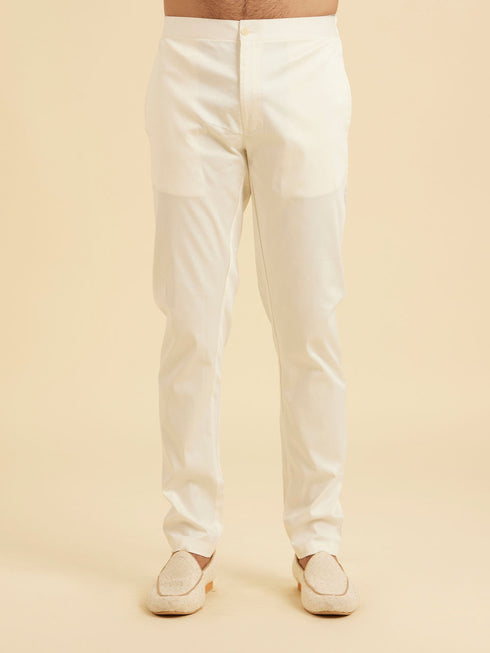 Manyavar Elegant Cream Kurta Jacket Set