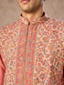 Manyavar Lush Beige-Coral Kurta Jacket Set