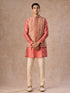 Manyavar Lush Beige-Coral Kurta Jacket Set