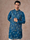 Manyavar Regal Teal Blue Kurta Jacket Set