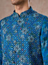 Manyavar Regal Teal Blue Kurta Jacket Set