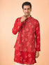 Manyavar Regal Red Kurta Jacket Set