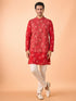 Manyavar Regal Red Kurta Jacket Set