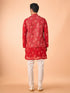 Manyavar Regal Red Kurta Jacket Set