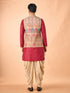 Manyavar Rustic Charm Beige Kurta Jacket Set