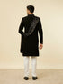 Manyavar Classic Black Achkan Style Sherwani Set