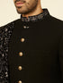 Manyavar Classic Black Achkan Style Sherwani Set