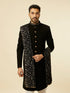 Manyavar Classic Black Achkan Style Sherwani Set
