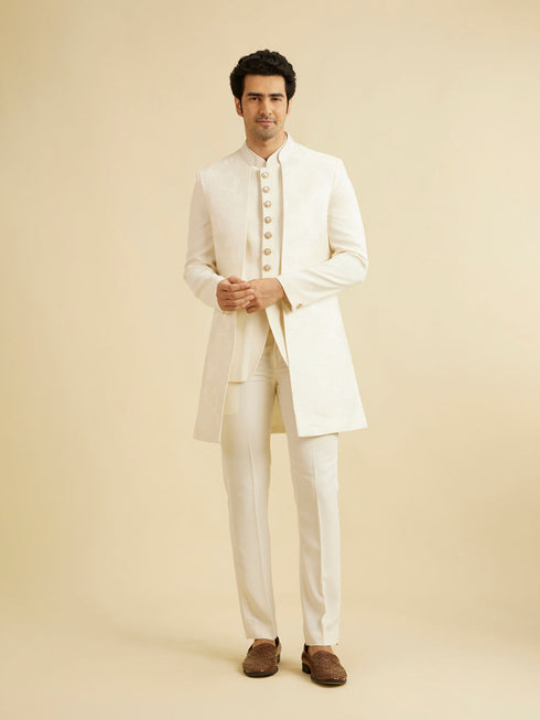 Manyavar Cream Regality Indo Western