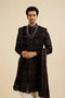 Manyavar Grape Wine Jaal Embroidered Sherwani Set with Stone Work