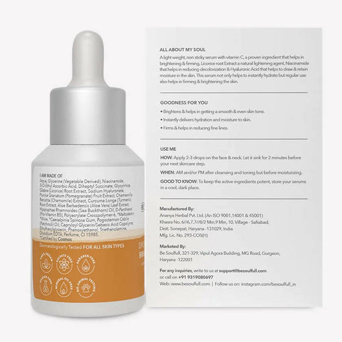 Be Soulfull Drops Of Brilliance Vitamin C Brightening Serum