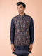 Manyavar Regal Blue Kurta Jacket Set