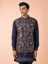 Manyavar Regal Blue Kurta Jacket Set