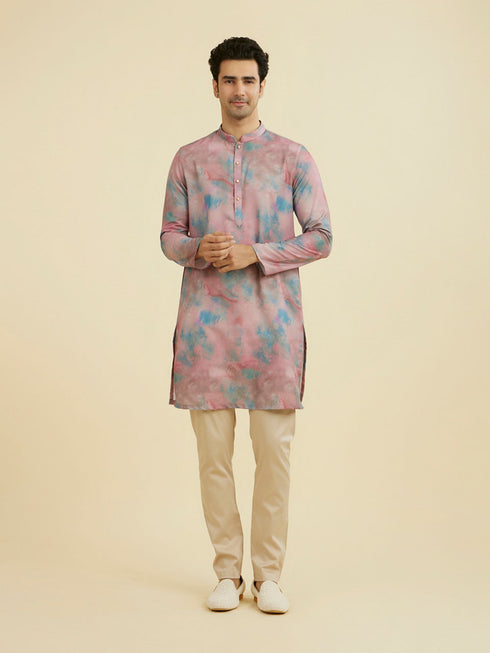 Manyavar Dusty Pink Kurta Jacket Set