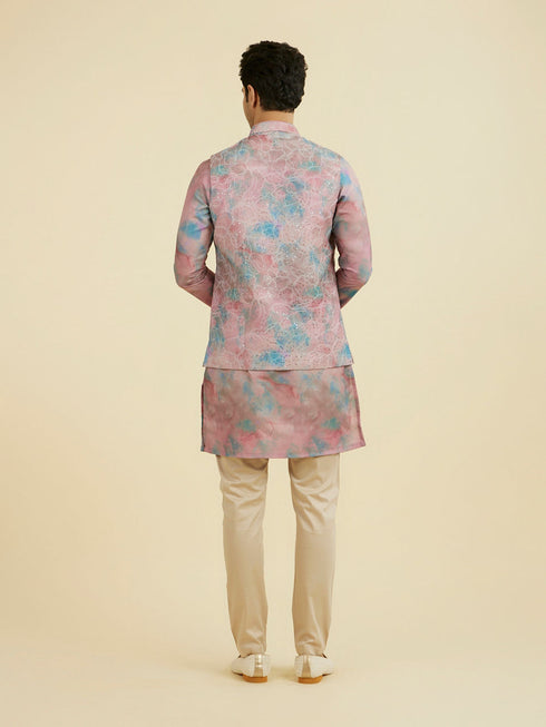 Manyavar Dusty Pink Kurta Jacket Set