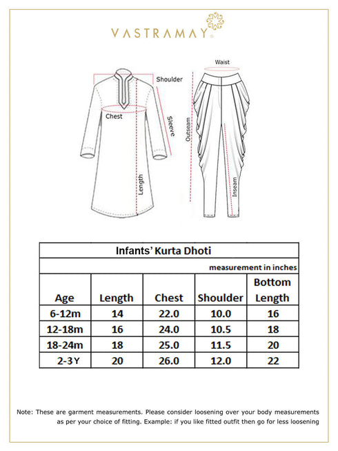 Vastramay SISHU Boys Multicolor-Base-Yellow Cotton Blend Kurta and Dhoti Set