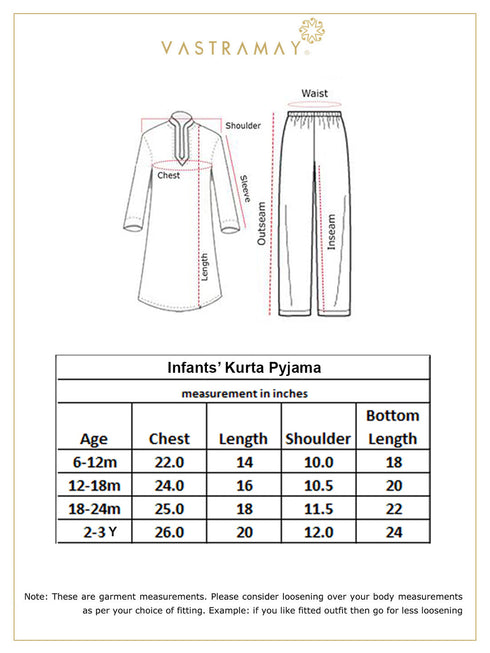 Vastramay SISHU Boy's Pink Cotton Blend Kurta Pyjama Set