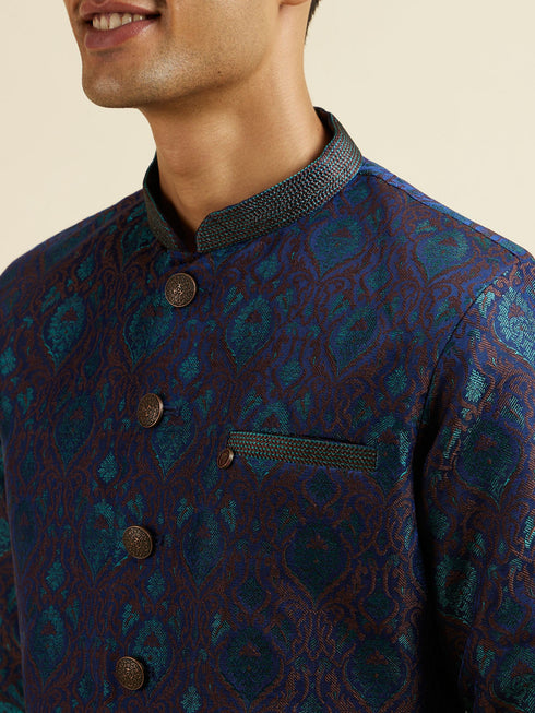 Manyavar Blue Kurta Set with Pajama